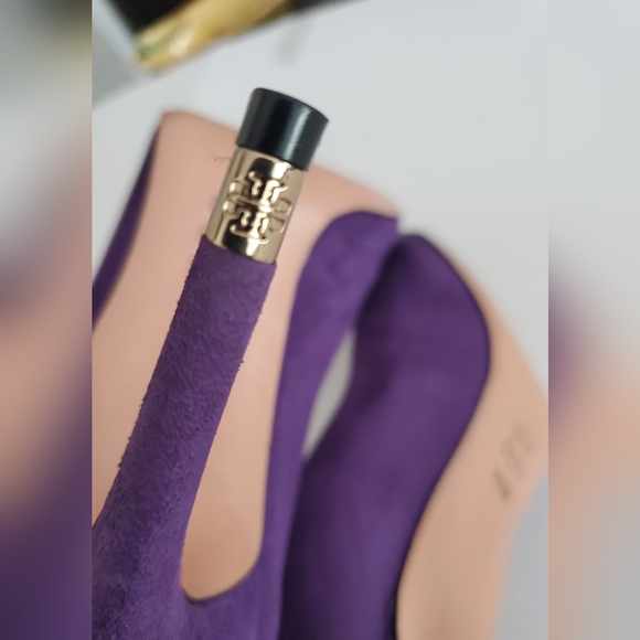 Tory Burch Purple Suede Leather Pumps size 7.5 M. - Picture 11 of 14
